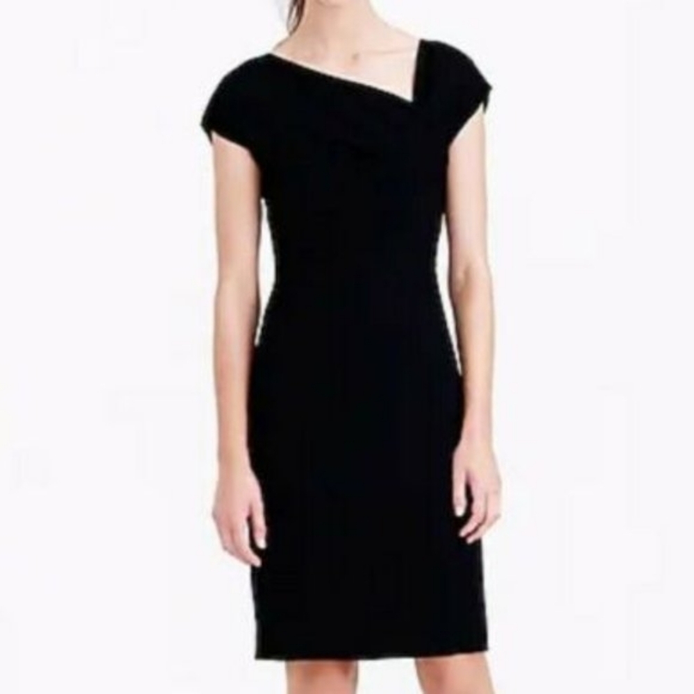 J. Crew Origami Wool Asymmetrical Sheath Dress